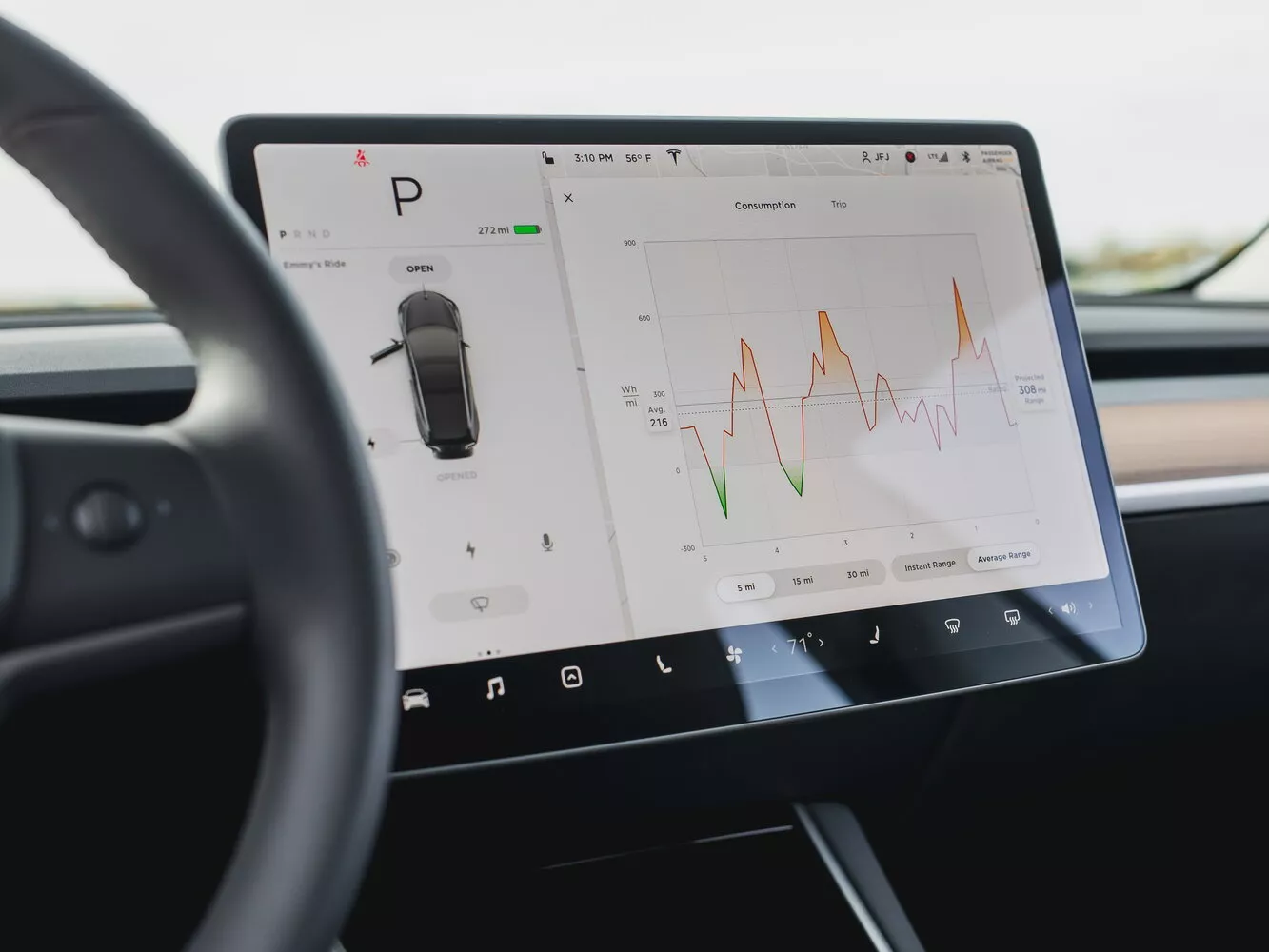 Фото приборной панели Tesla Model 3  I 2017 -  2024 
                                            