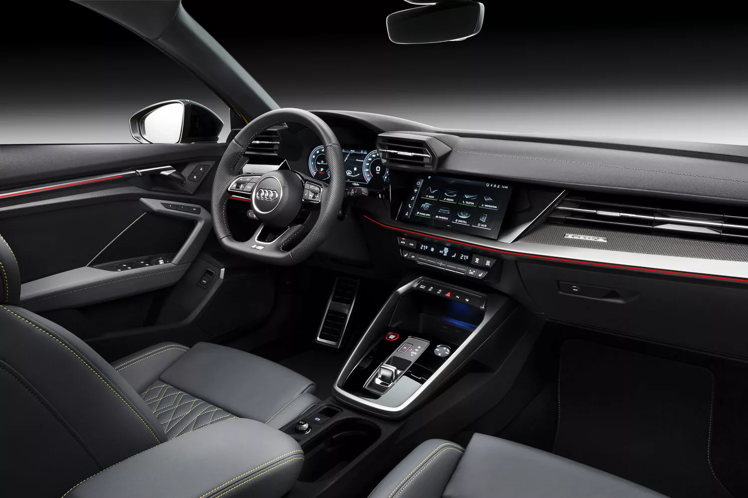 Фото салона спереди Audi S3 Sportback IV (8Y) 2020 -  2024 
                                            