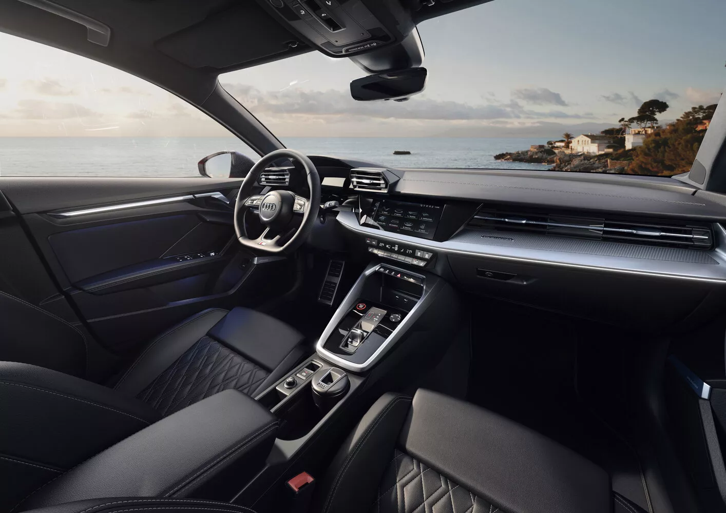 Фото салона спереди Audi S3  IV (8Y) 2020 -  2024 
                                            