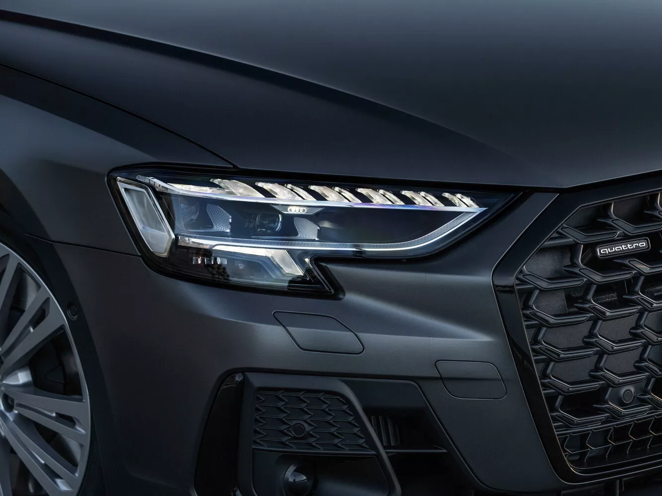 Фото передних фар Audi A8  IV (D5) Рестайлинг 2021 -  2024 
                                            